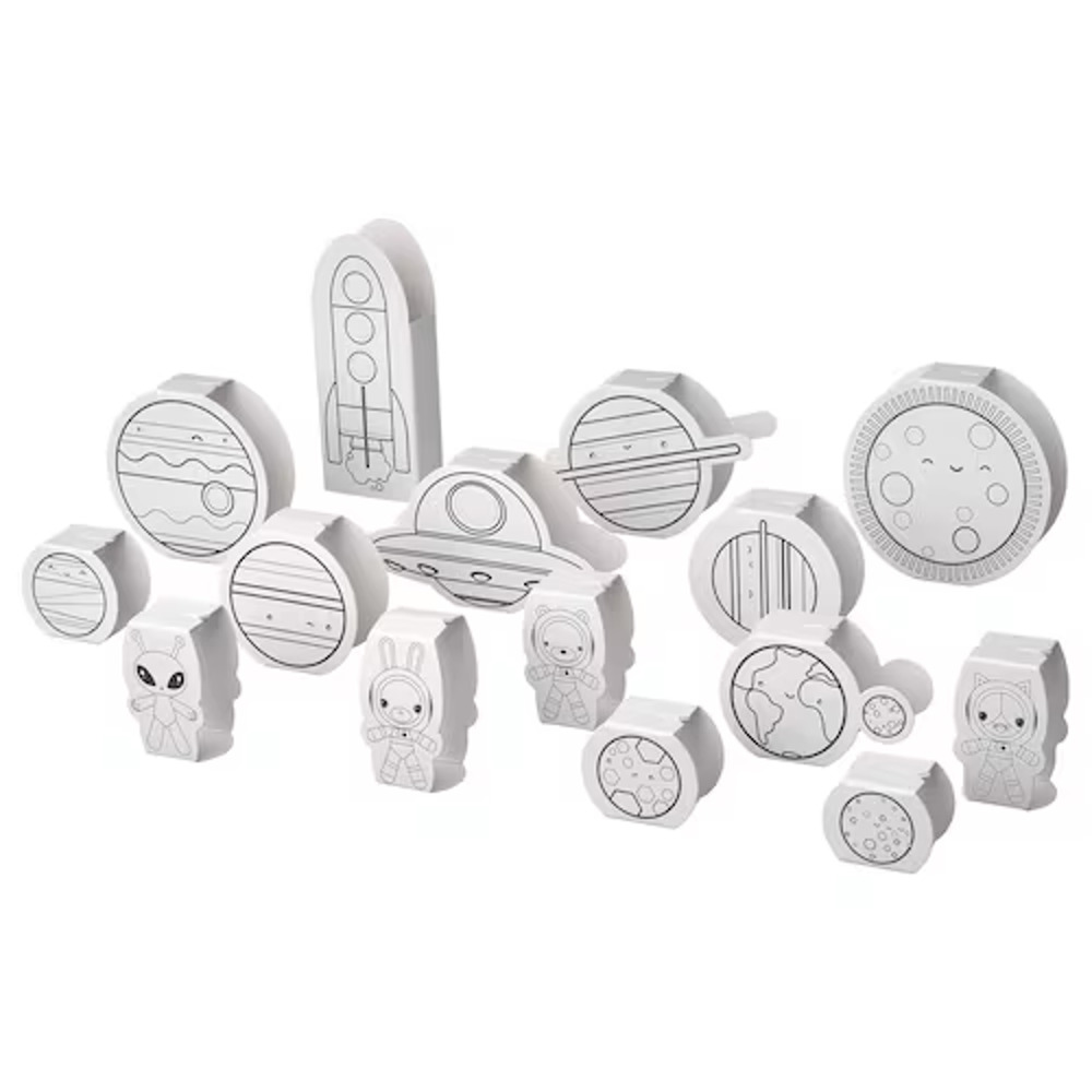 IKEA AFTONSPARV 15-Piece Cardboard Template Set, Space (705.566.18) NEW